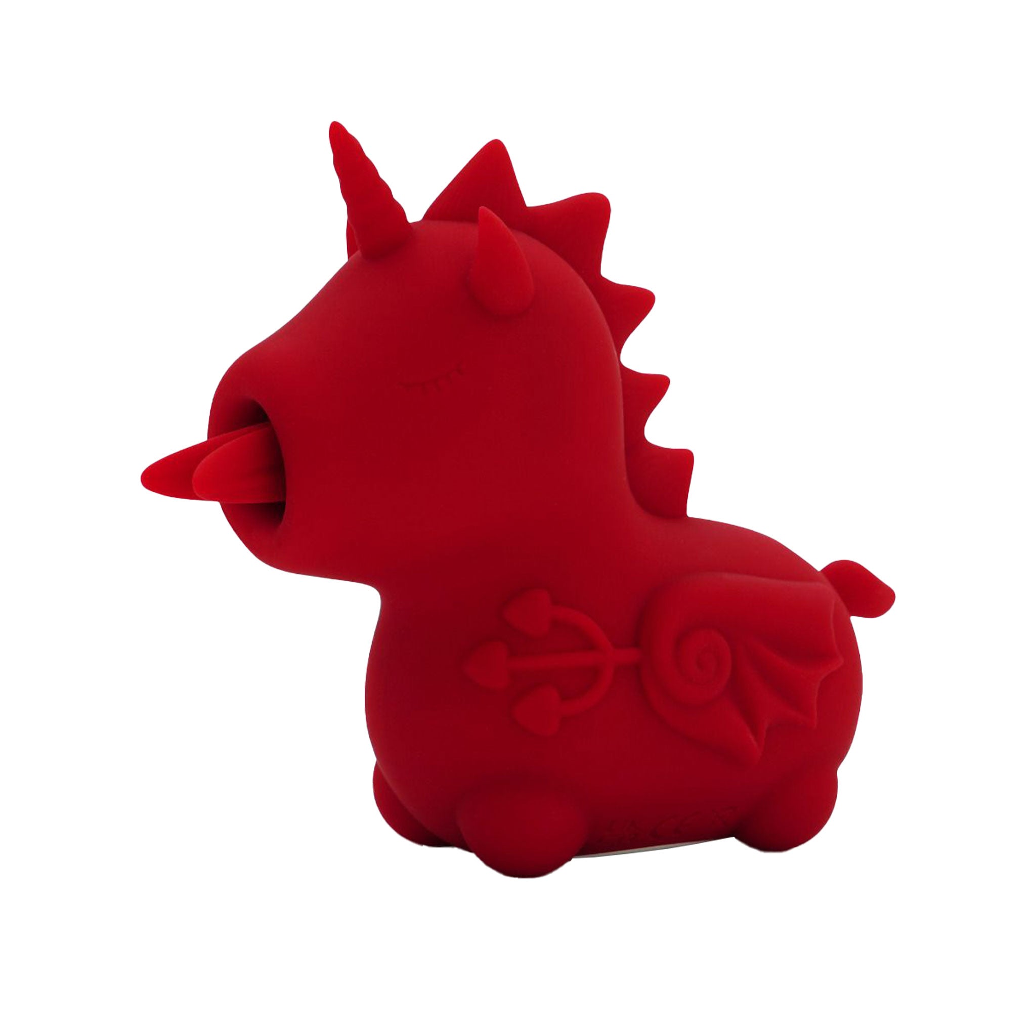 Silicone clitoral clit stimulation stimulator vibrator vibe vibration mini unicorn blaze diablo forked fork tongue swish swishing magical dreamlike devil demon red