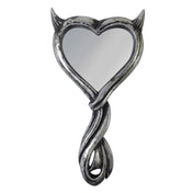 Devils Heart Hand Mirror Silver