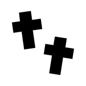 Adhesive medical-grade vinyl hypoallergenic, latex-free accessories intimates stickers body-stickers skin 6pk 6pc 6-pack six-pack cross crucifix holy religious shiny glossy goth gothic punk costume cosplay halloween unisex black bodistix