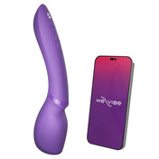 Silicone wand vibrator vibrating vibration vibe massager massaging flexible bendable bendy body neck cordless app-enabled bluetooth versatile ergonomic discreet couples adult-toys