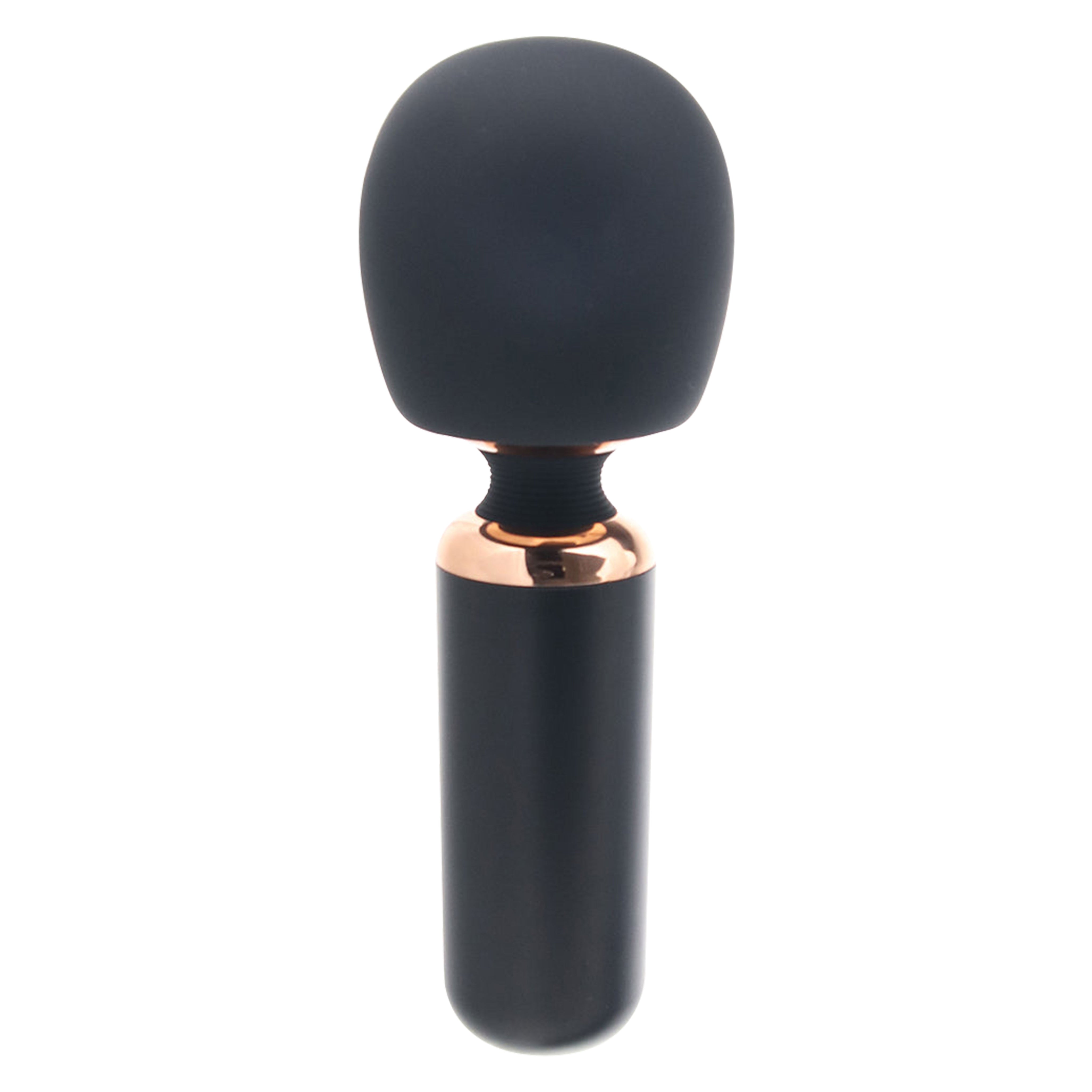 Rechargeable Silicone Thick Wand - Black/Rose Gold