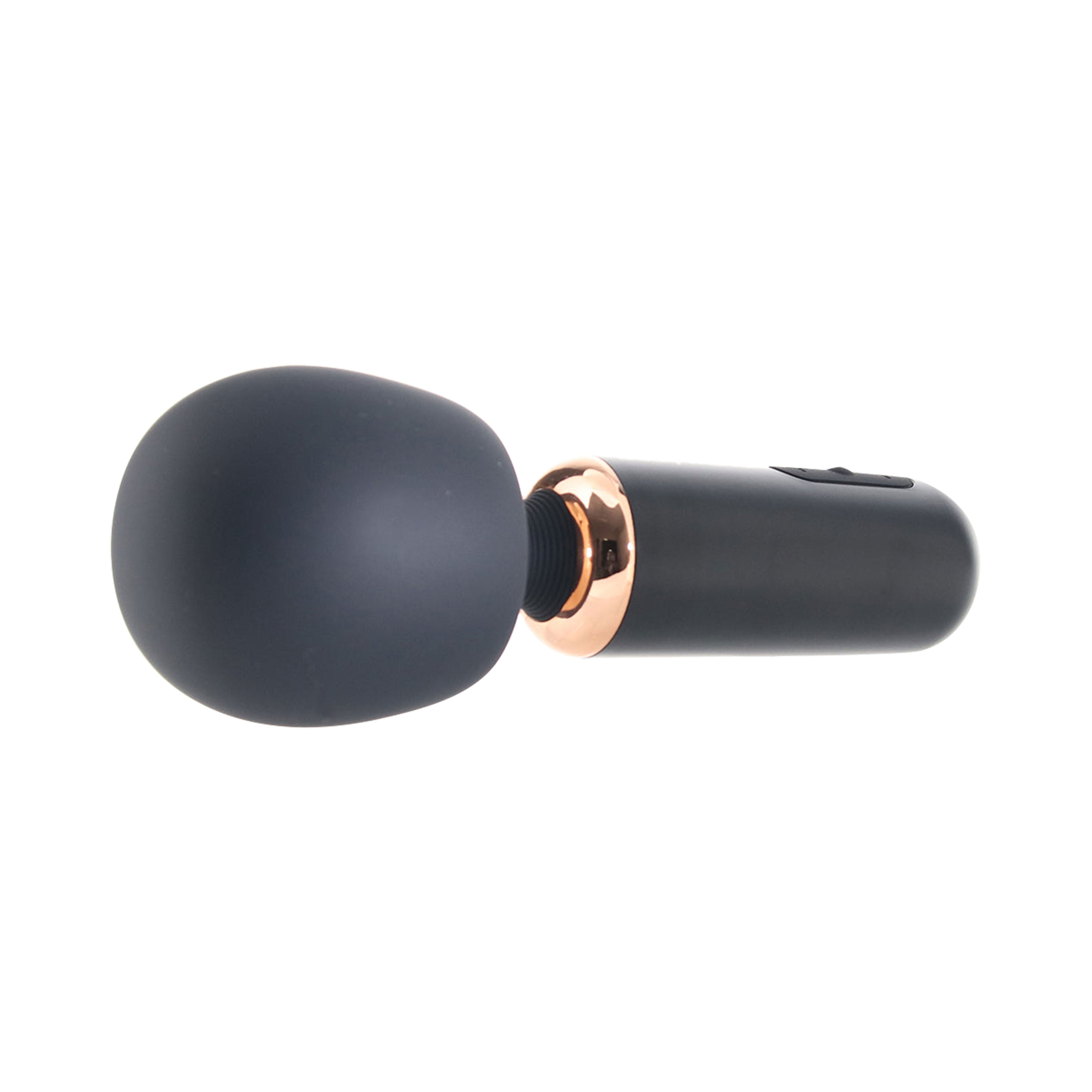 Rechargeable Silicone Thick Wand - Black/Rose Gold