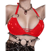 Studded Bikini Top with  Front Lacing