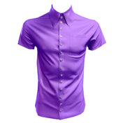 Latex Short Sleeve Dress Shirt With Snaps