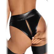 Wetlook High Wasted Panties With Zipper