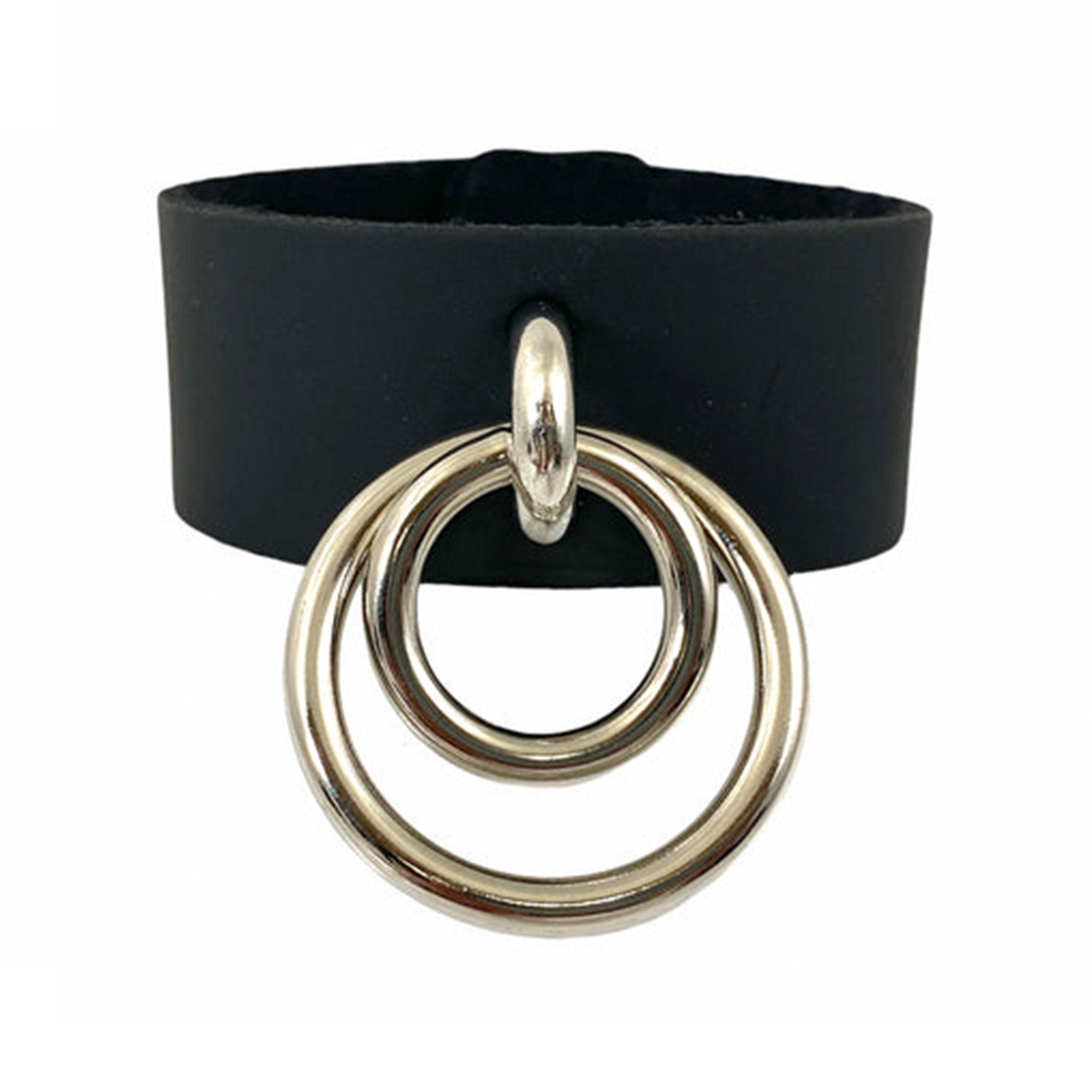 Double Ring Bondage Snap Bracelet Cuff