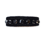 Black Velvet Bracelet With Rhinestones