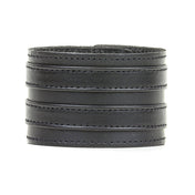 2 Leather Stripes Snap Wrist Cuff Bracelet