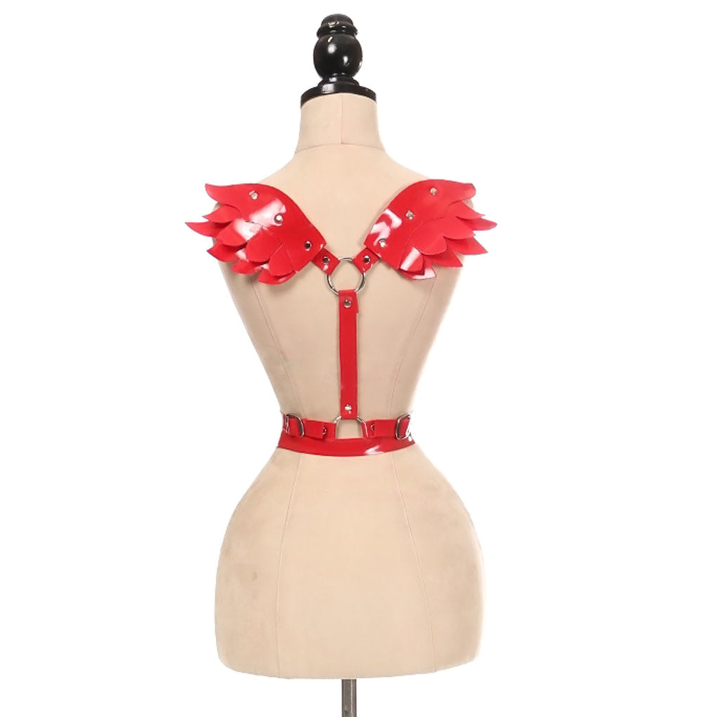 Vegan Leather Body Harness with Wings