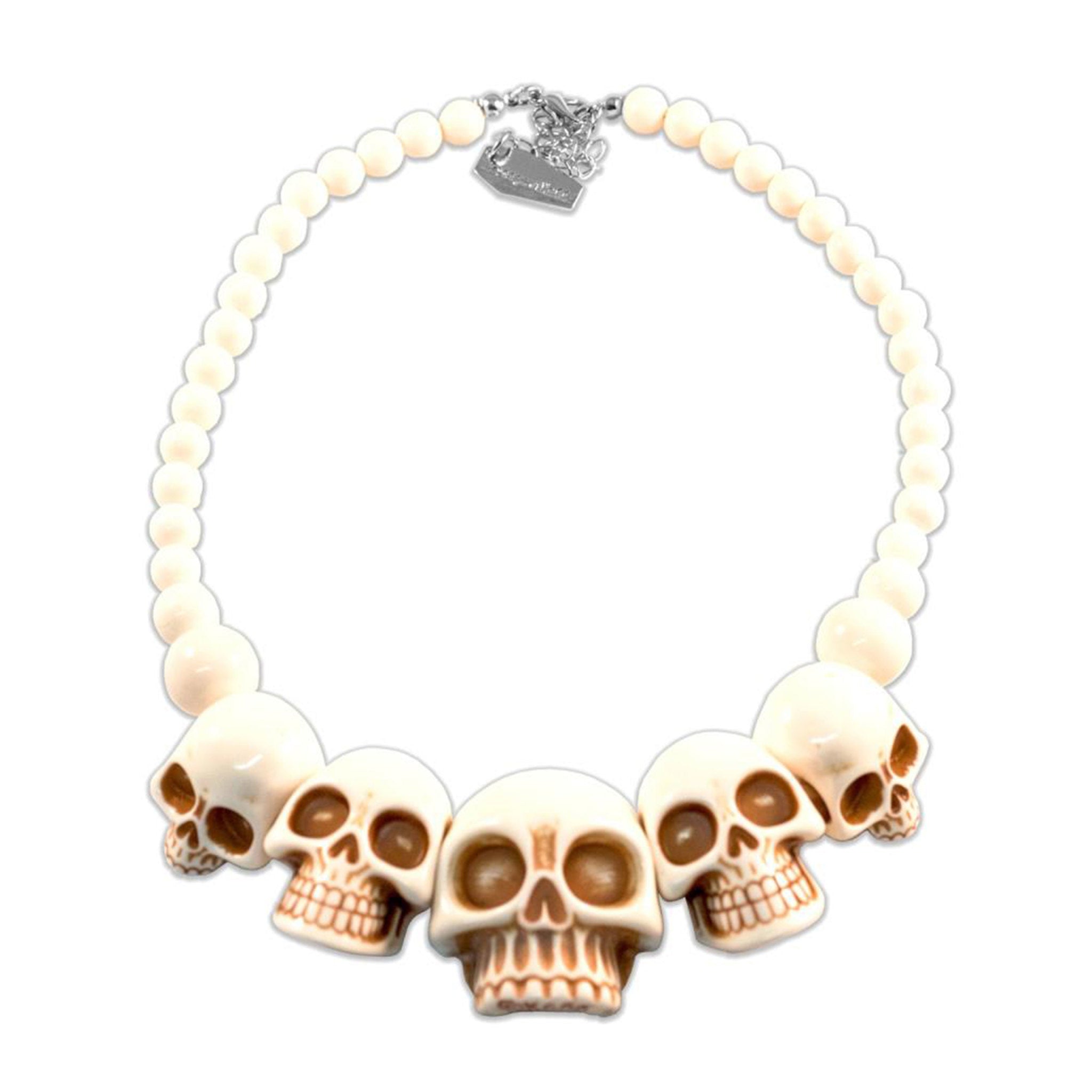 Resin Beaded Skull Necklace