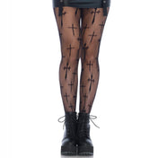 "Worship Me" Cross Fishnet Stockings- O/S