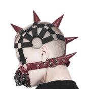 Mohawk Leather Head Harness Mask
