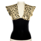 Leopard Latex Pointed Shoulders Top