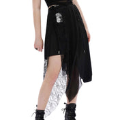 Asymmetrical Layered Mesh Lace Gothic Skirt