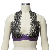 Elegant Latex Lace Halter Bra