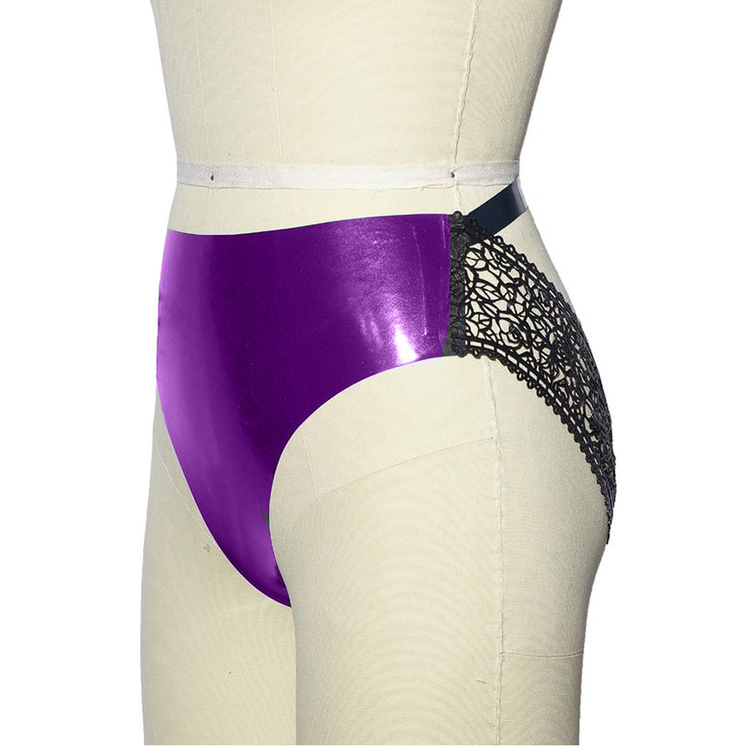 Back Cutout Jock Latex Lace Cheeky Panties