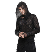 Mesh Long Sleeves Laced Hooded Top