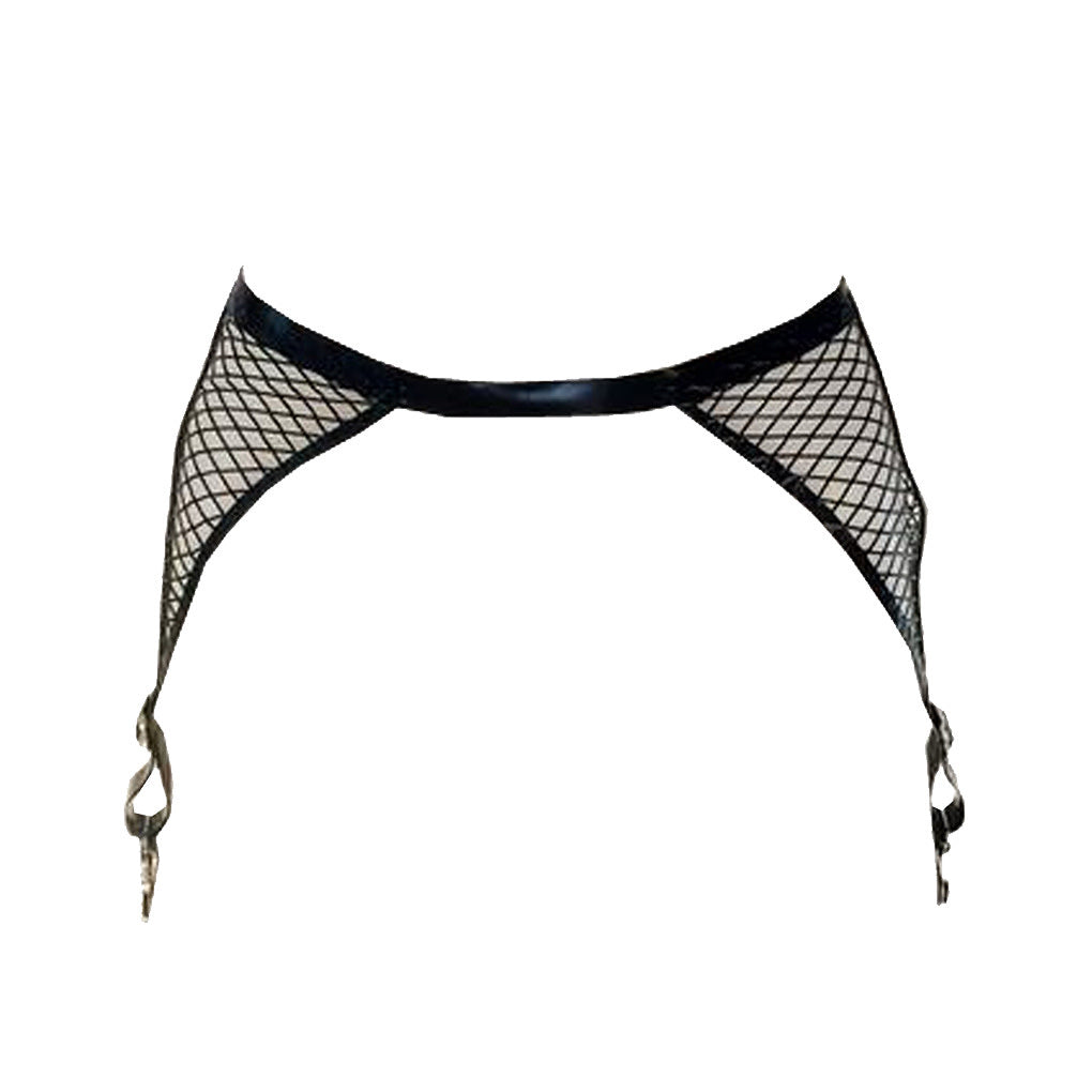 Latex Fishnet Garter Belt