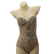 Studded Rhinestone Mesh Bodysuit
