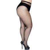 black fishnet pantyhose spandex queen size hosiery plus size tights nylon blend flattering fit lingerie staple versatile hosiery fetish factory