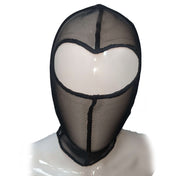 mesh hood open eye black fetish sheer breathable stretchy made in USA