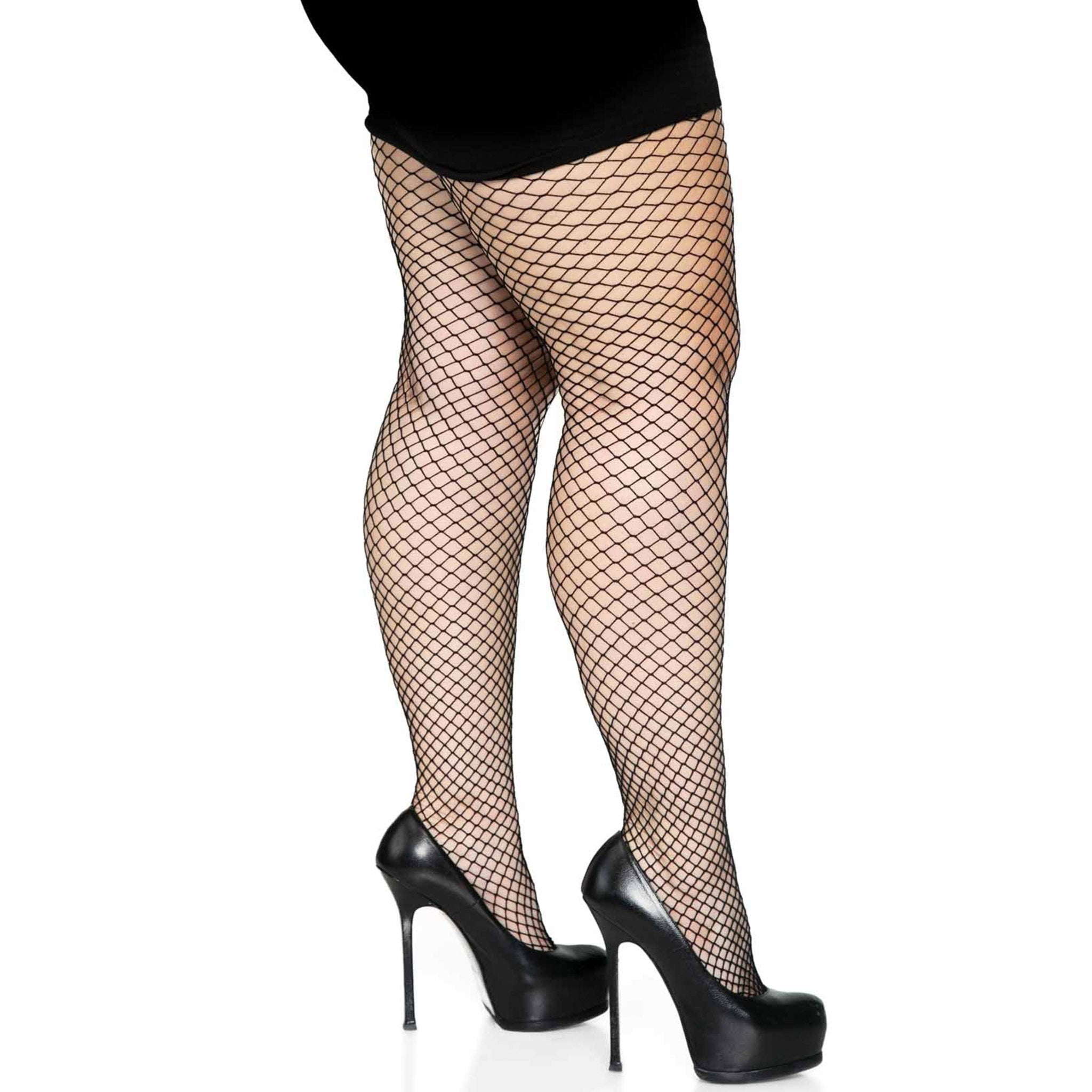 Industrial net fishnet spandex stretchy pantyhose perfect fit form-flattering silhouette versatile classic stockings