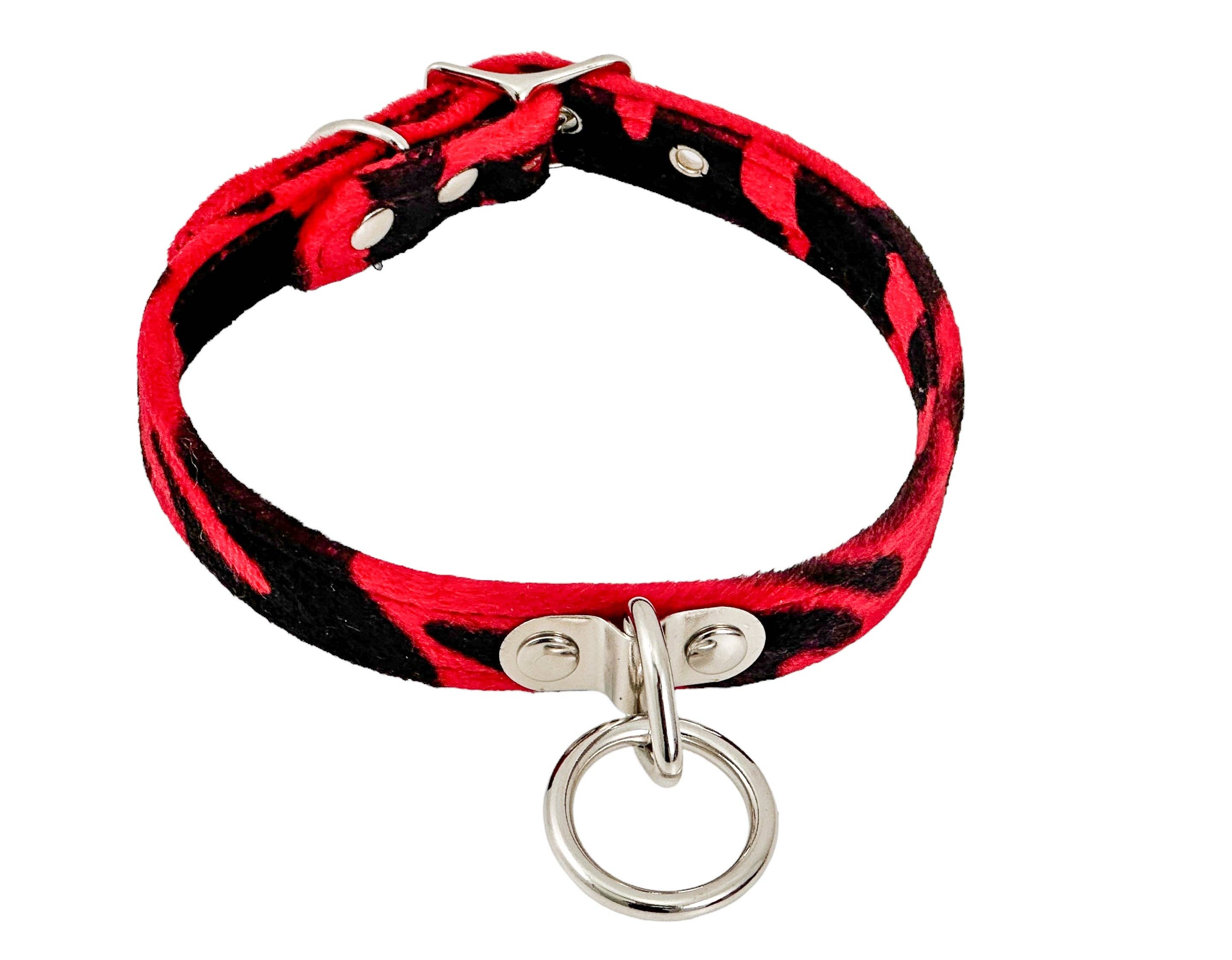 FUZZY LEOPARD BONDAGE CHOKER