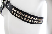Halford Style Studded X-Cross PVC Vegan Chest Harness