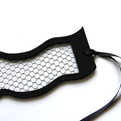 black lace party eye mask soft felt frame wide fishnet design adjustable satin ribbon