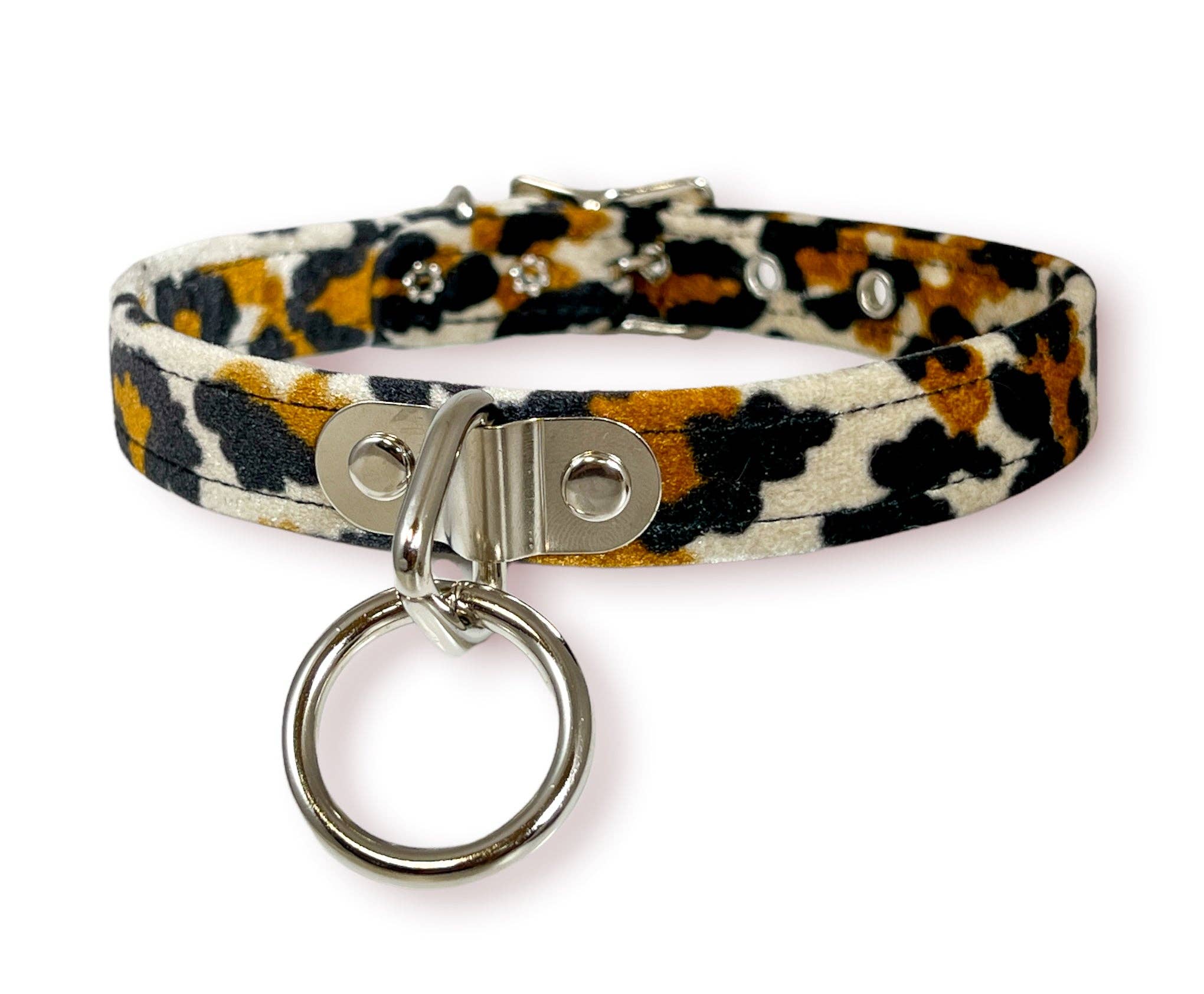 FUZZY LEOPARD BONDAGE CHOKER