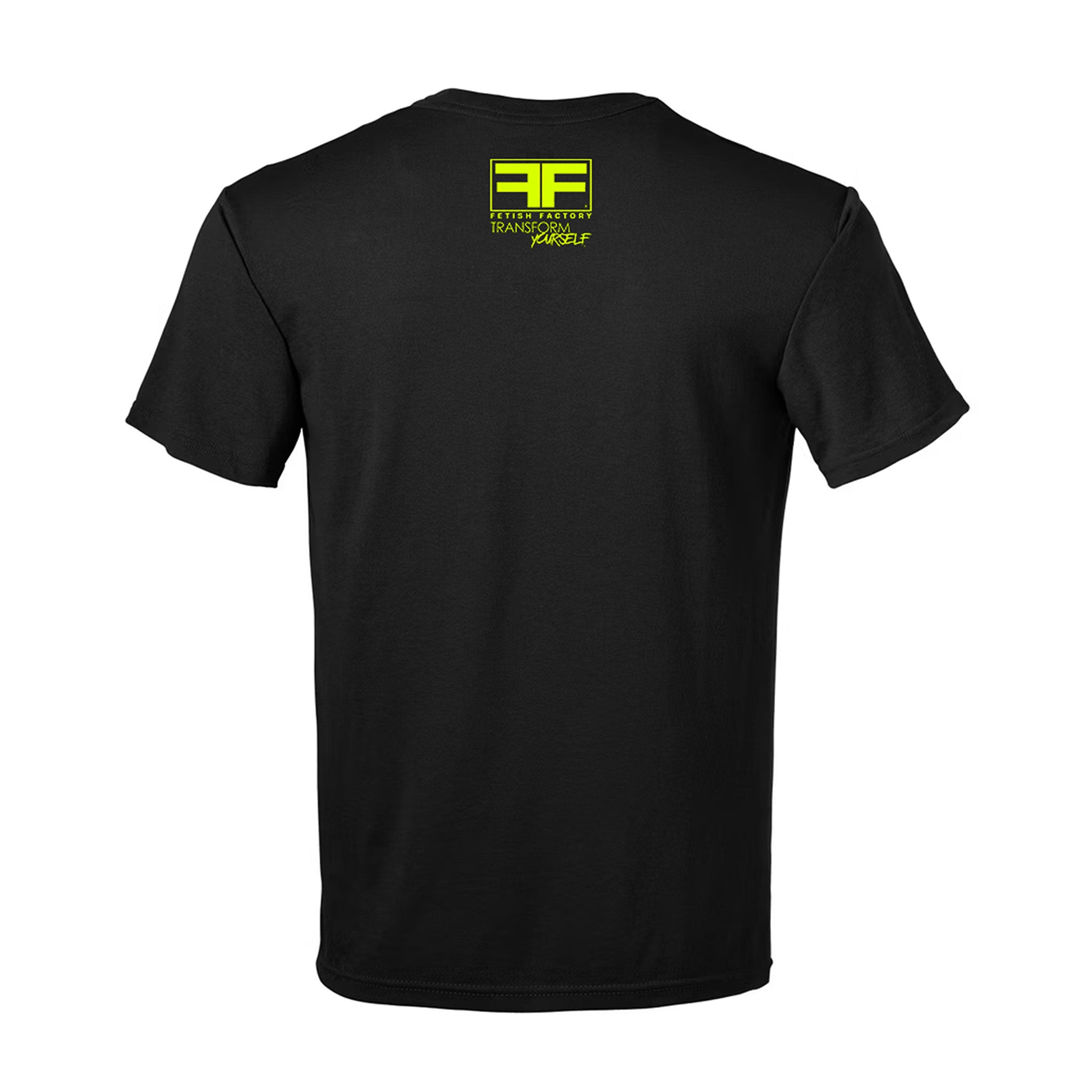 Cotton apparel tops shirts t-shirt tshirt short-sleeve shortsleeve sleeves sleeved crewneck crew-neck ff-logo logo-gear 100%-kinkster keepsake fetish fashion alt-fashion punk goth gothic goth-doll bondage bdsm bdsm-gear kink kinky kinky-gear kinkwear clubwear unisex FFW29 black green neon-green 