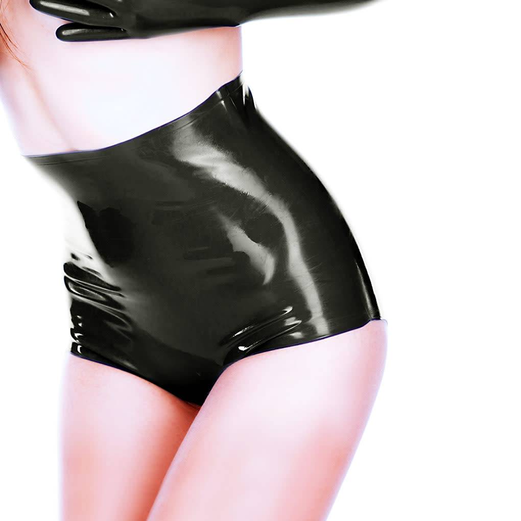 High Waisted Latex Shorts