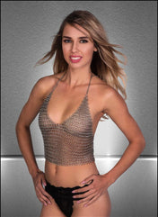 Chainmail V-cut Halter Top Adjustable