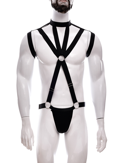 Multi Strap One Piece Body & Shoulder Harness Adjustable Black