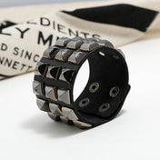 Leather Bracelet Geometric Design
