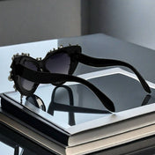 Gothic Punk Cat Eye Sunglasses with Metal Studs