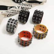 Leather Bracelet Geometric Design