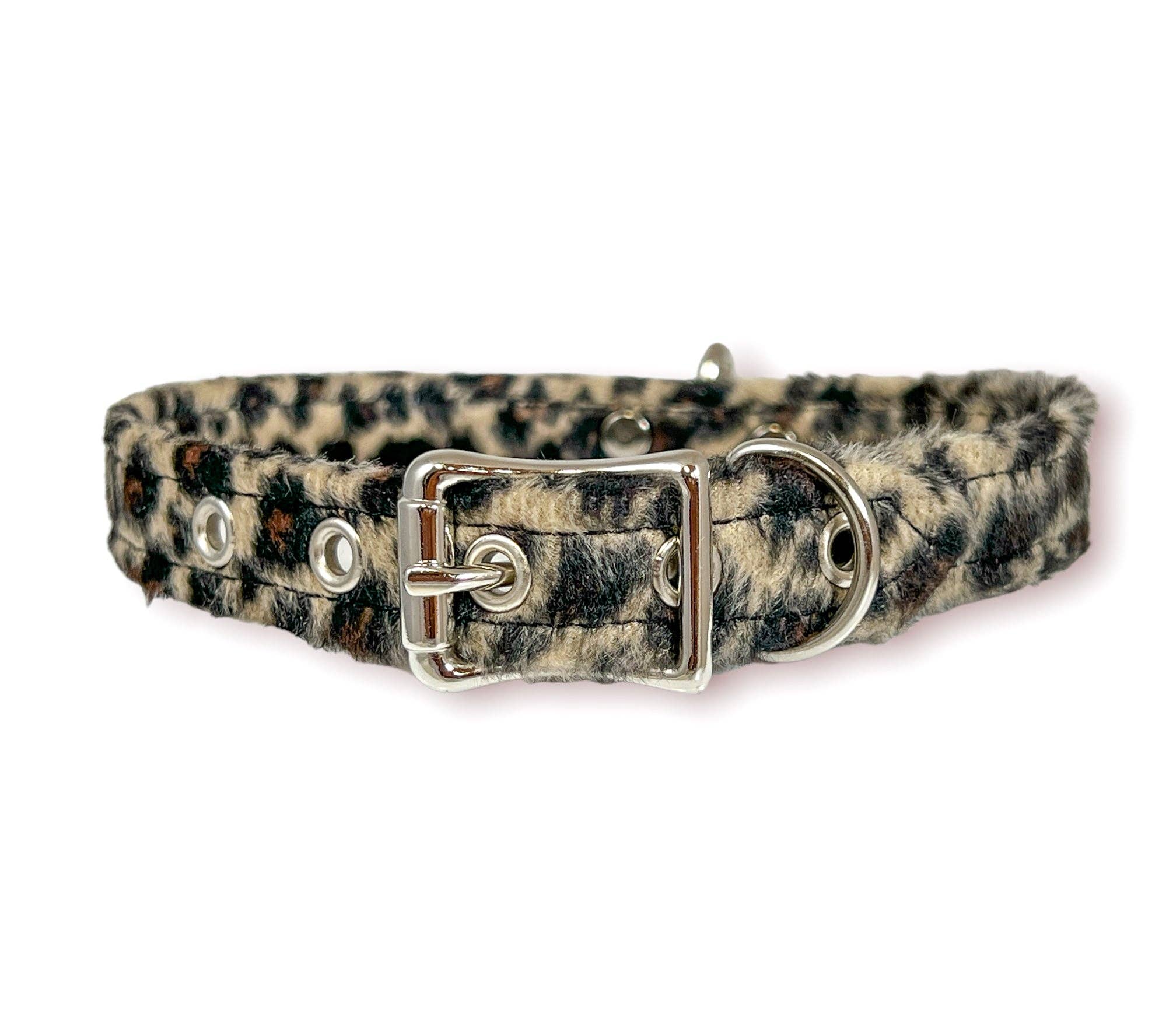 FUZZY LEOPARD BONDAGE CHOKER