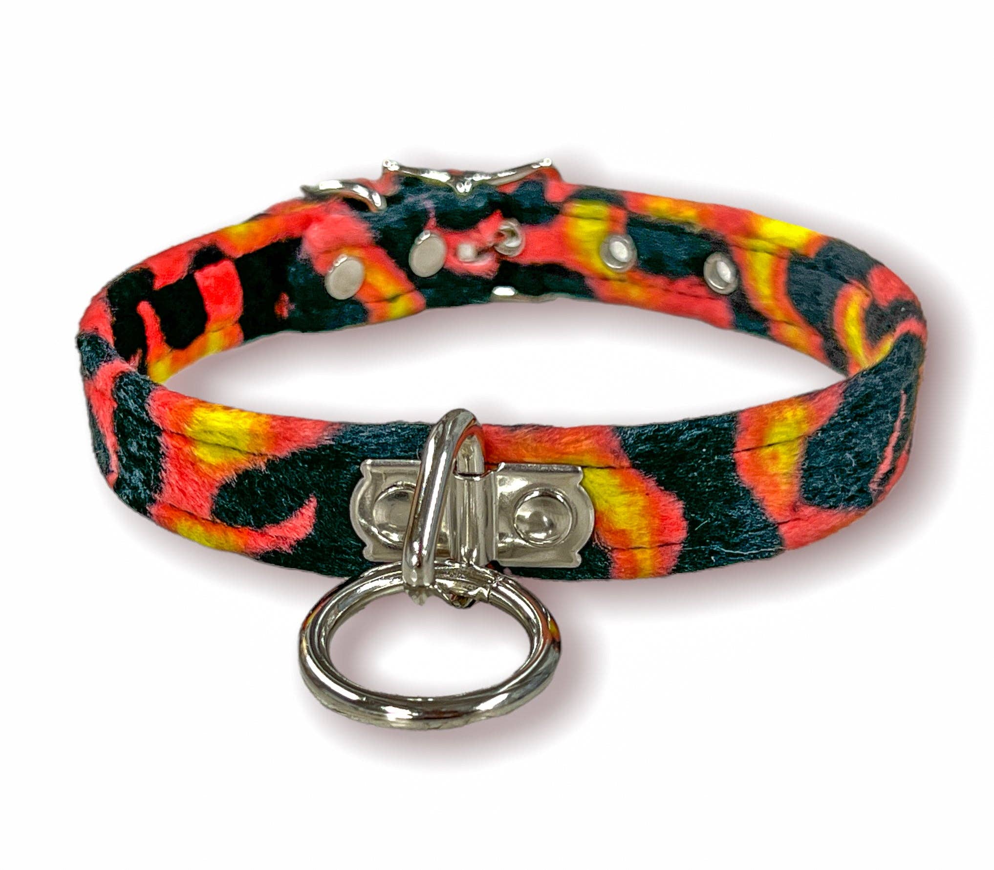 FUZZY LEOPARD BONDAGE CHOKER