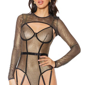 Fishnet Shrug Black & Gold