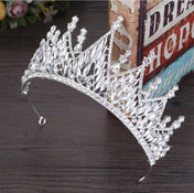 silver crown rhinestone encrusted baguette queen luxury headpiece, crown, luxury headband, queen tiara, bling crown, homecoming crown