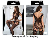 Sexy Vixen Satin Bow Fishnet Bodystocking w/ Thong