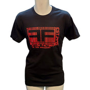 Cotton apparel tops shirt t-shirt tshirt shortsleeve short-sleeve sleeves sleeved crewneck crew-neck branded branding ff-logo logo-gear FFW28 28-anniversary barcode-logo barcode cool unapologetic exclusive fetish fashion alt-fashion punk rock goth gothic cyber cyberpunk kink kinky kinkwear kinkster gifts unisex black red