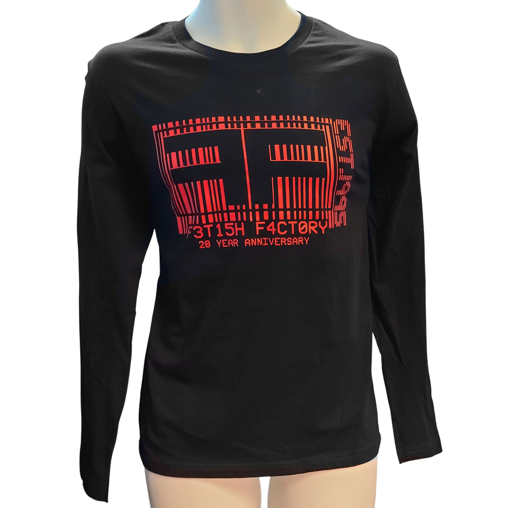 Cotton apparel top shirt long-sleeve longsleeve sleeved sleeves crewneck crew-neck branded branding ff-logo logo-gear barcode-logo FFW28 28-year transform-yourself unapologetic bold stylish kink kinky kinkster fetish fashion alt-fashion punk rock goth gothic gifts unisex black