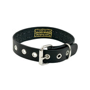 Leather genuine collar choker stud studs studded flat round nail-head 2-row 2-rows bdsm bondage kink fetish fetish-fashion alt-fashion accessories black