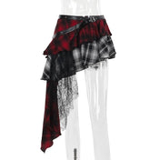 Plaid Asymmetrical Skirt
