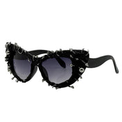 Gothic Punk Cat Eye Sunglasses with Metal Studs