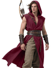 Men's Viking Hooded Sleeveless Coat
