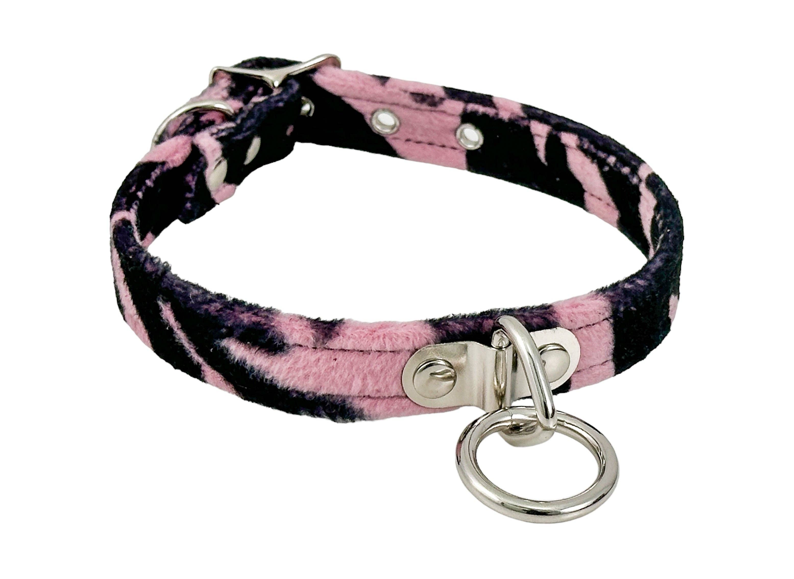 FUZZY LEOPARD BONDAGE CHOKER