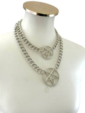 4MM REGULAR STREEL CHAIN DOUBLE PENTAGRAM CHOKER